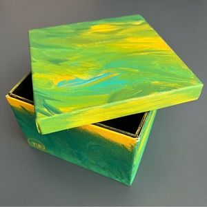Canvas painted box for gift or storage 6”